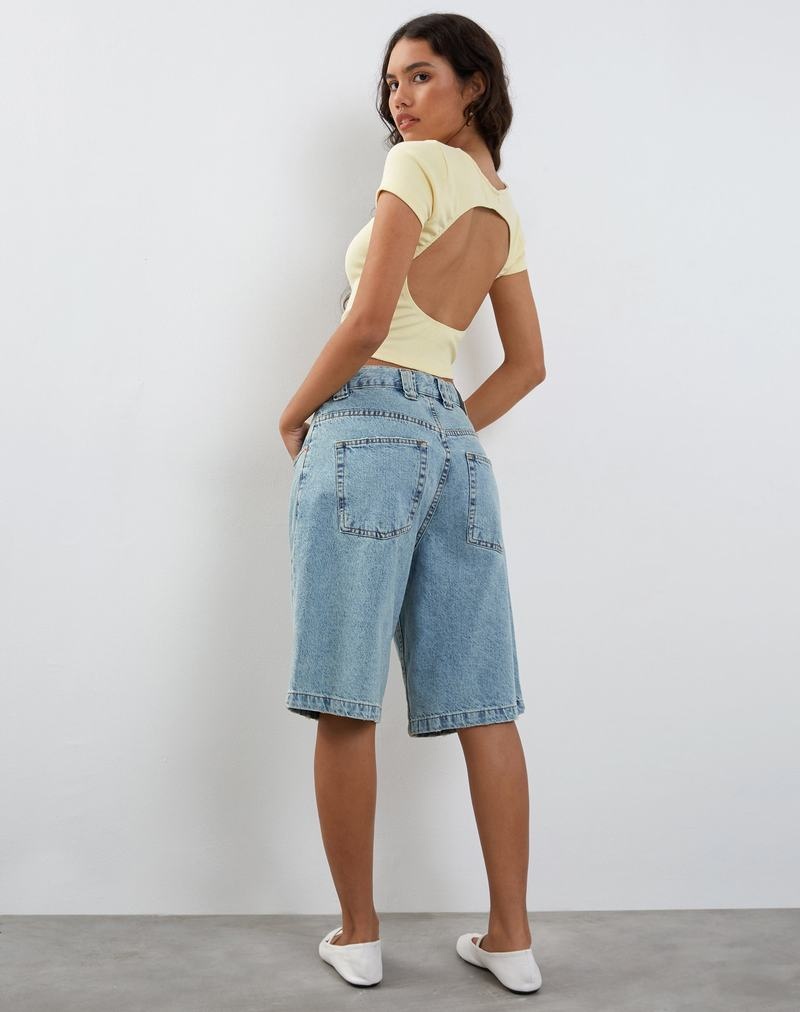 Motel Rocks Elyto Gerippt Open Back T-shirts Damen Weiß Weiß | WRS3290PH