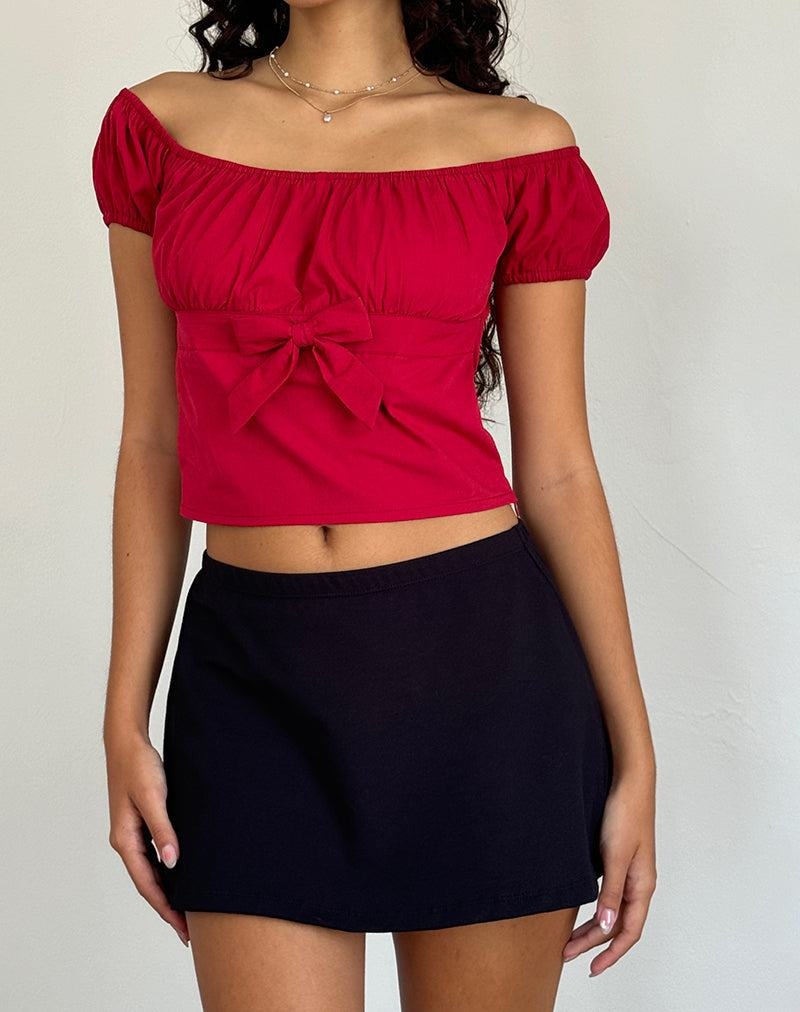 Motel Rocks Endah Bardot T-shirts Damen Rot | WFL4694EX