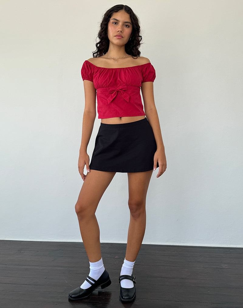 Motel Rocks Endah Bardot T-shirts Damen Rot | WFL4694EX