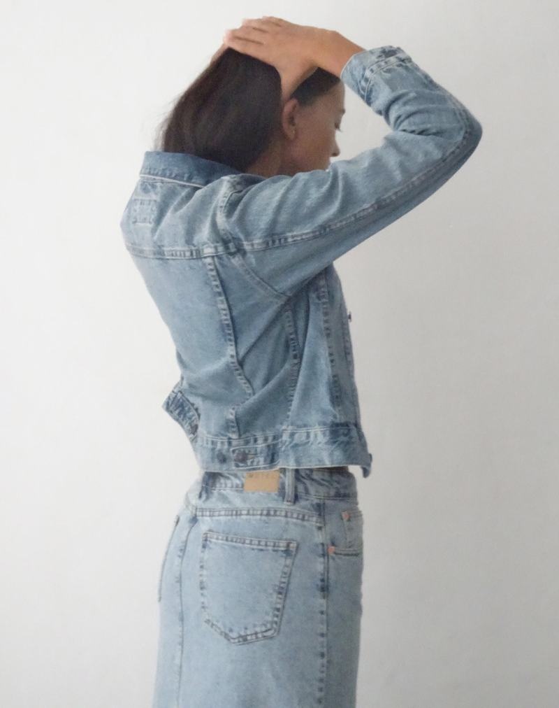 Motel Rocks Fitted Jeansjacken Damen Blau | NIG3640HR