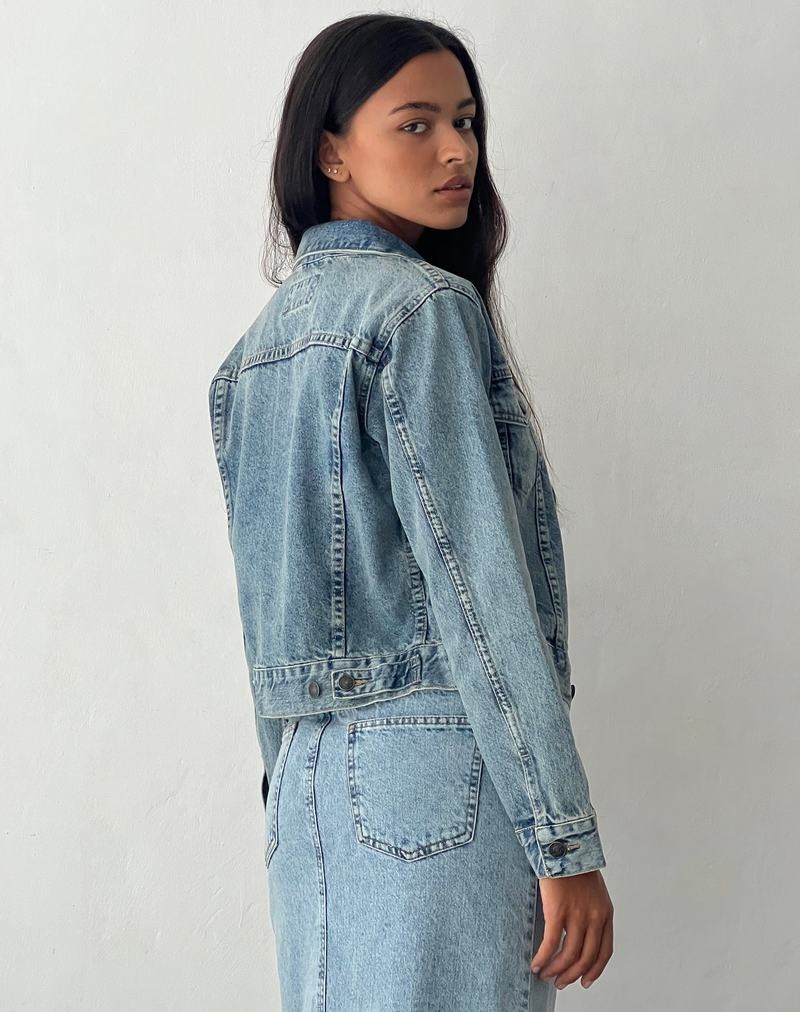 Motel Rocks Fitted Jeansjacken Damen Blau | NIG3640HR
