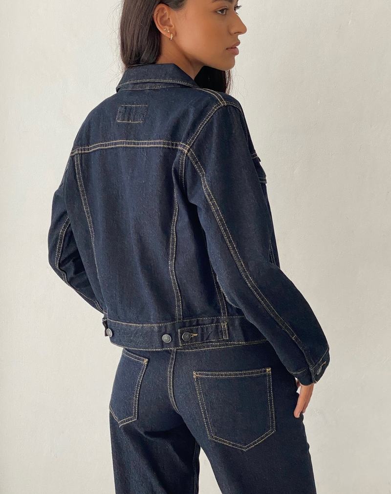 Motel Rocks Fitted Jeansjacken Damen Dunkelblau | CEQ2980UK