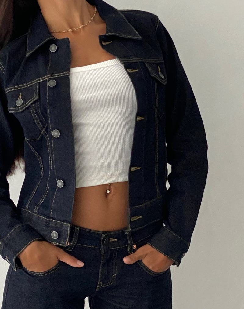 Motel Rocks Fitted Jeansjacken Damen Dunkelblau | CEQ2980UK