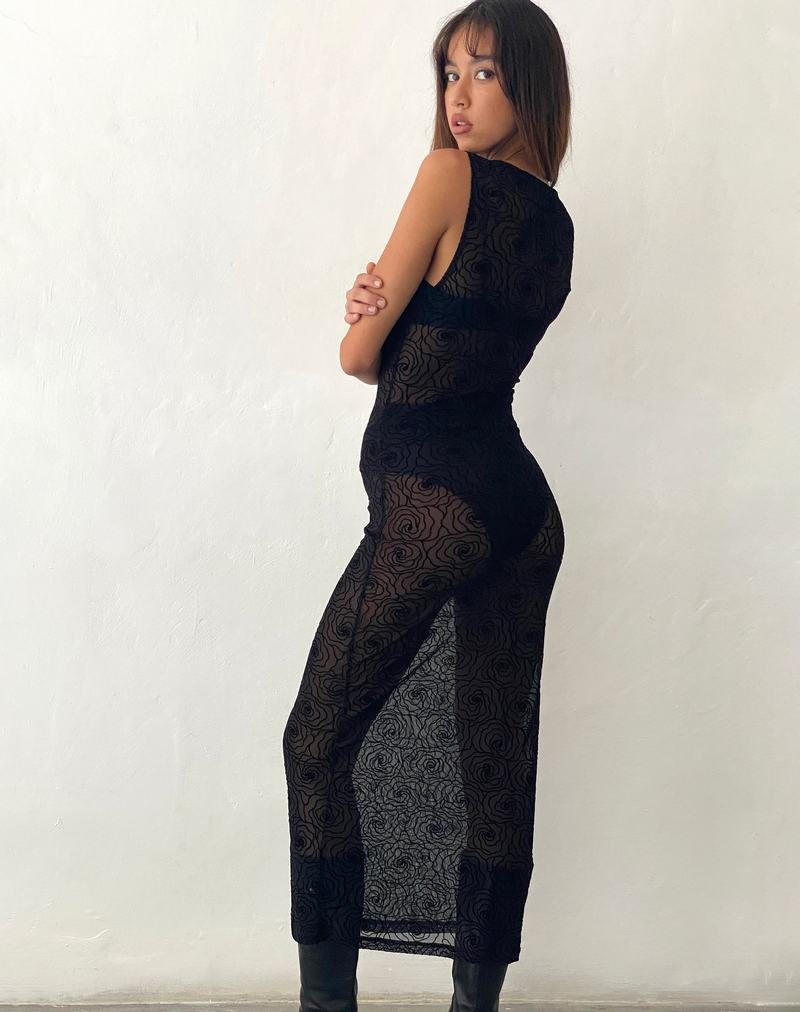 Motel Rocks Florian Unlined Midi-kleid Damen Schwarz | XMO8827VI