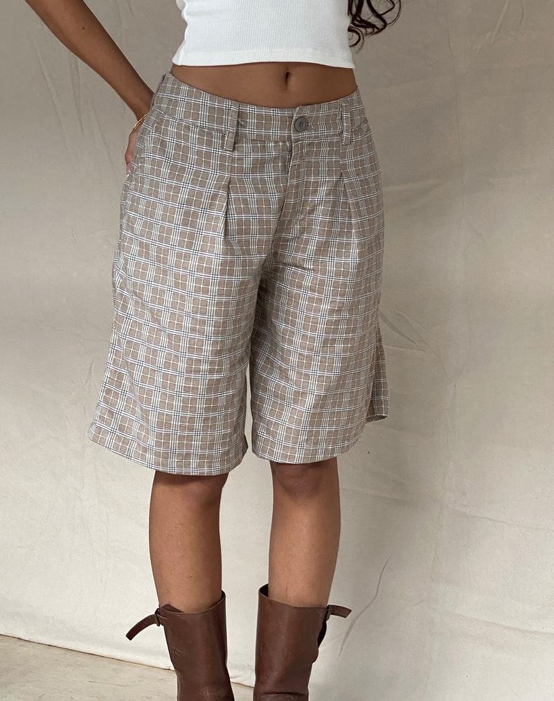 Motel Rocks Gail Longline Kurze Hose Damen Grau Braun | JVO8485DY