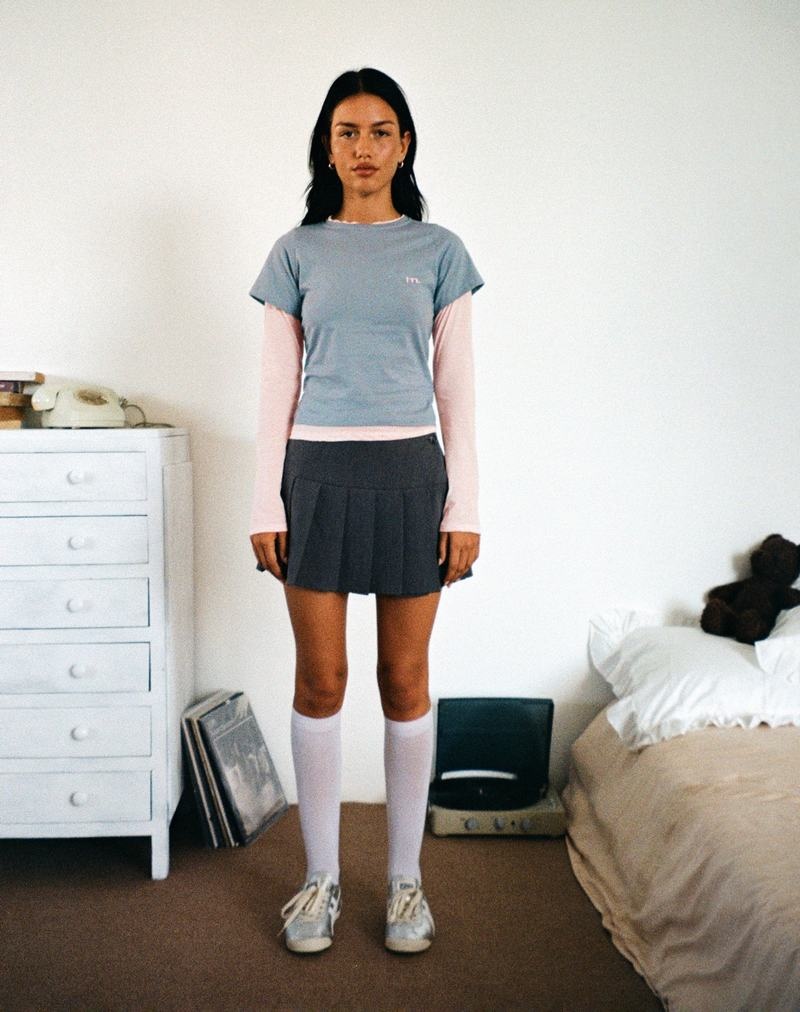 Motel Rocks Galen T-shirts Damen Hellgrau Rosa | KMC389PL