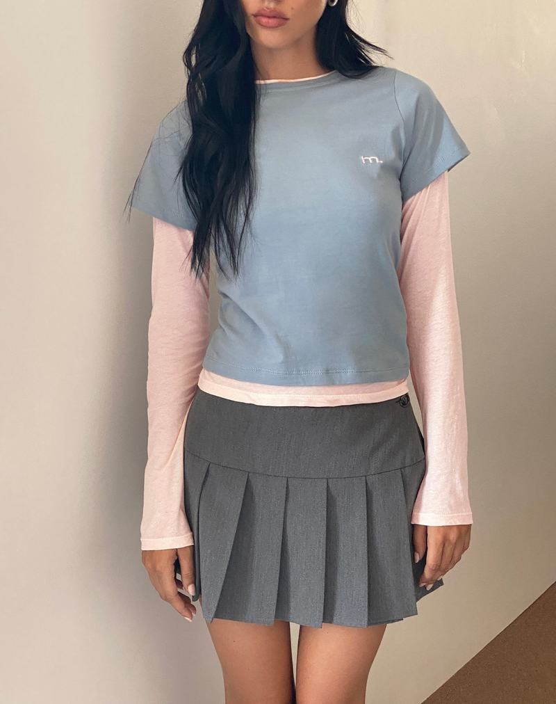 Motel Rocks Galen T-shirts Damen Hellgrau Rosa | KMC389PL