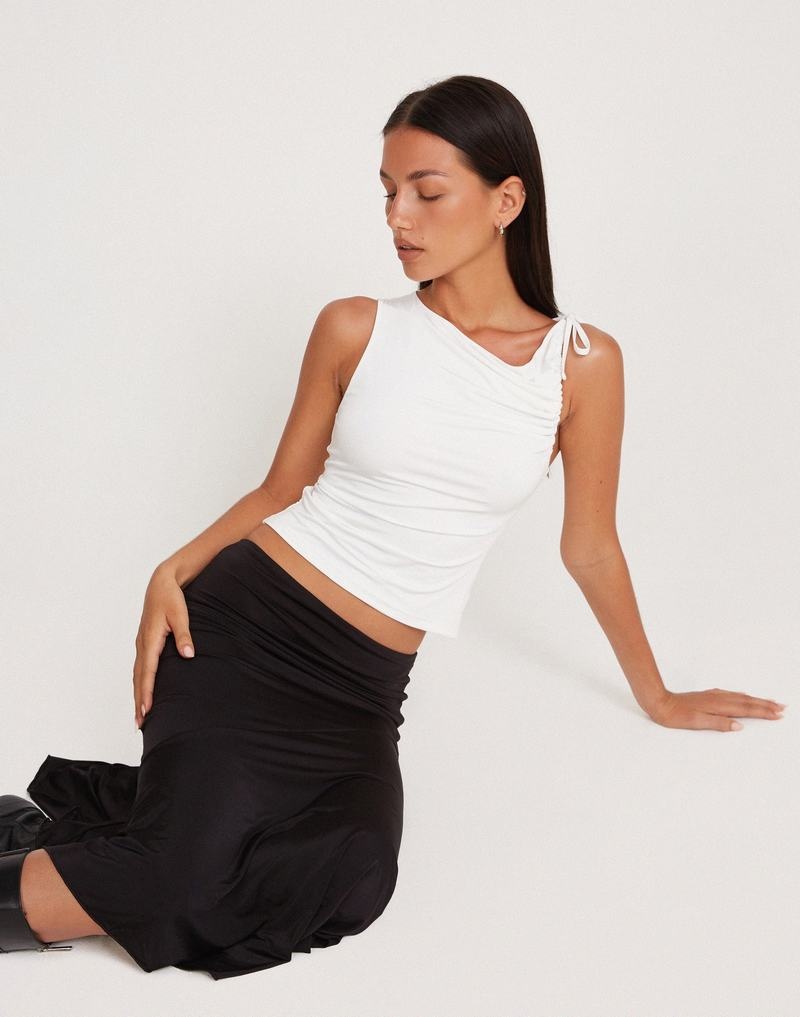 Motel Rocks Hagne Crop Top Weste Damen Weiß | LSL3165IL