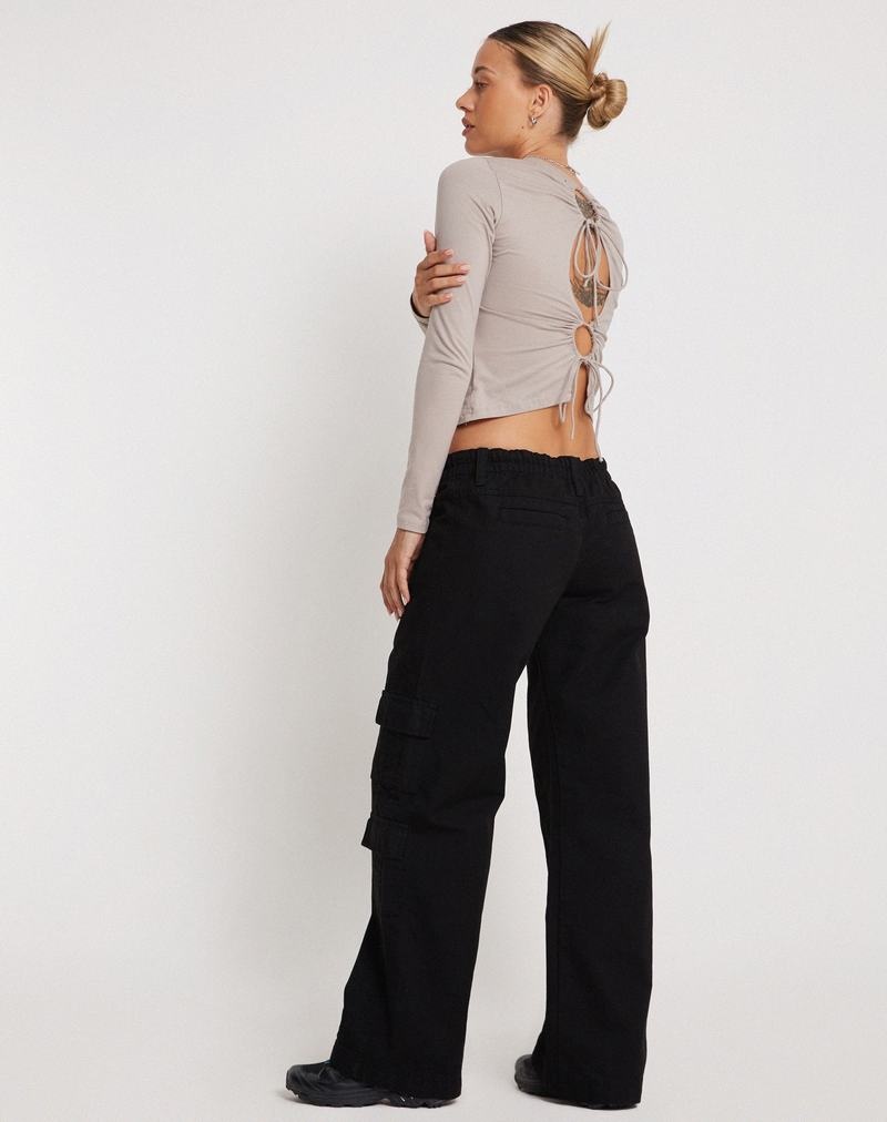 Motel Rocks Hansa Cargo Hosen Damen Schwarz | PDG1783SA