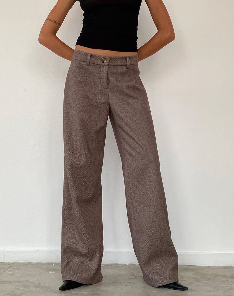 Motel Rocks Helsa Low Rise Hosen Damen Dunkelbraun | TUJ9829DU