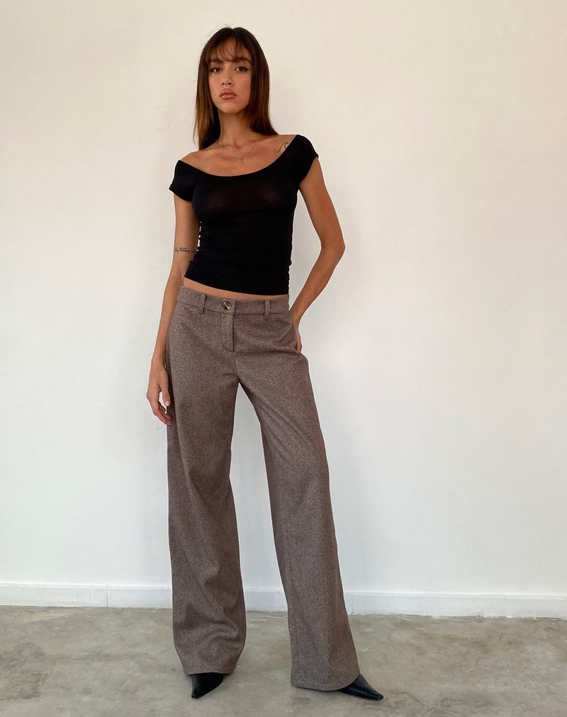 Motel Rocks Helsa Low Rise Hosen Damen Dunkelbraun | TUJ9829DU