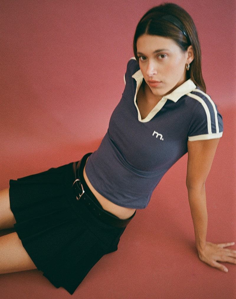 Motel Rocks Isda Polo T-shirts Damen Blau Grau | VTQ8126SF