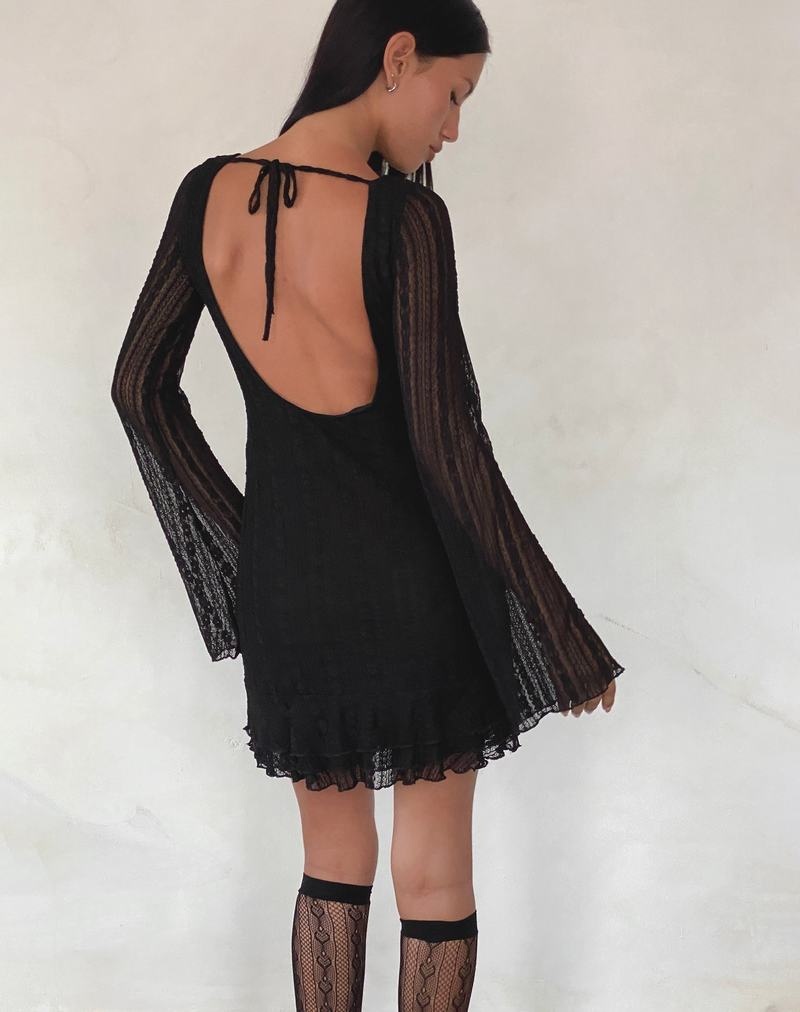Motel Rocks Janawa Backless Minikleid Damen Schwarz | MBT5369CW