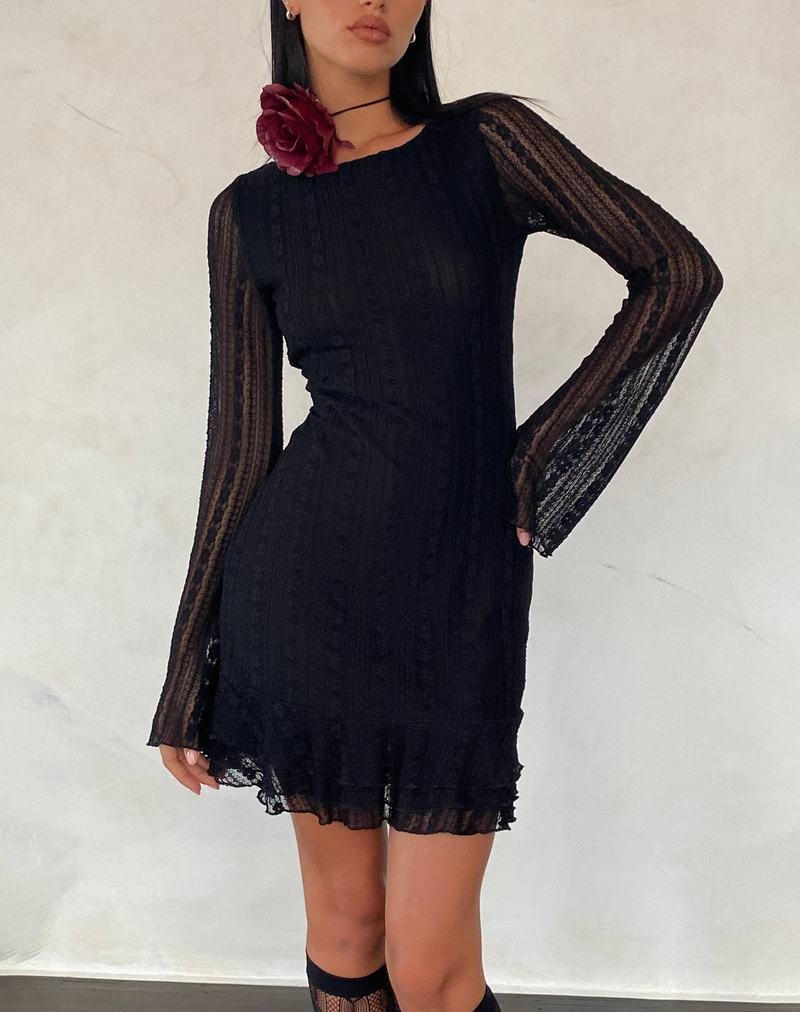 Motel Rocks Janawa Backless Minikleid Damen Schwarz | MBT5369CW