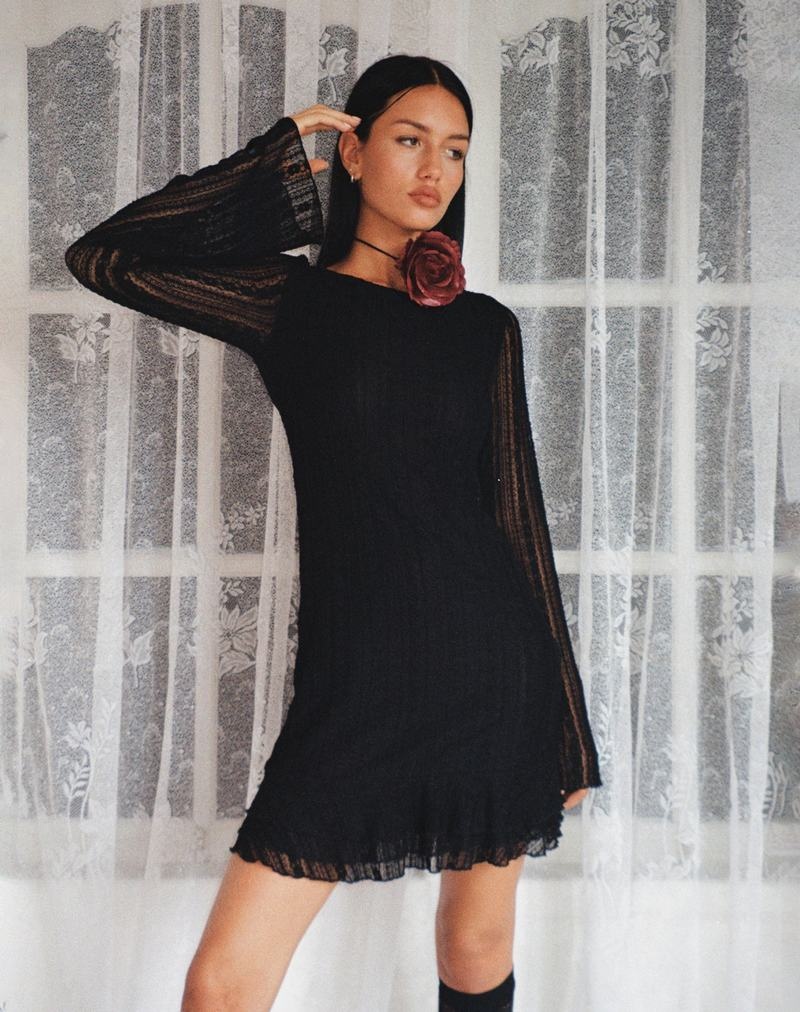 Motel Rocks Janawa Backless Minikleid Damen Schwarz | MBT5369CW