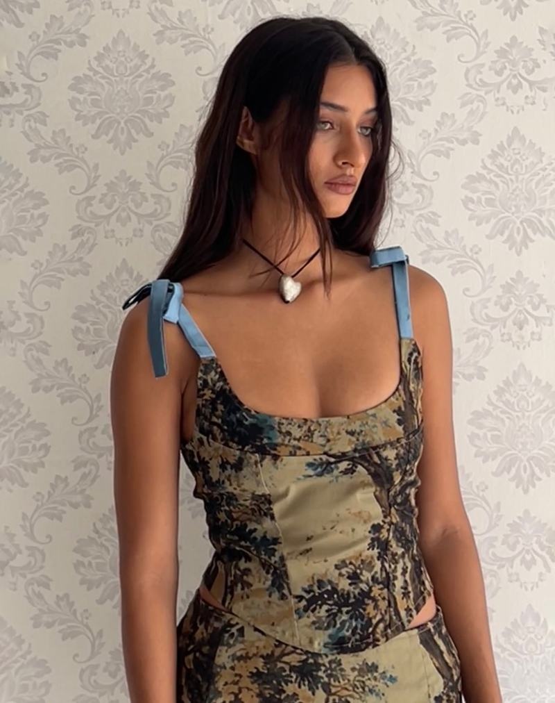 Motel Rocks Jatmi Corset Weste Damen Braun | HXP1869MI