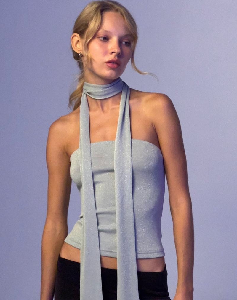 Motel Rocks Jeldia And Scarf Set Bandeau-Bh Damen Silber | WLL292CL
