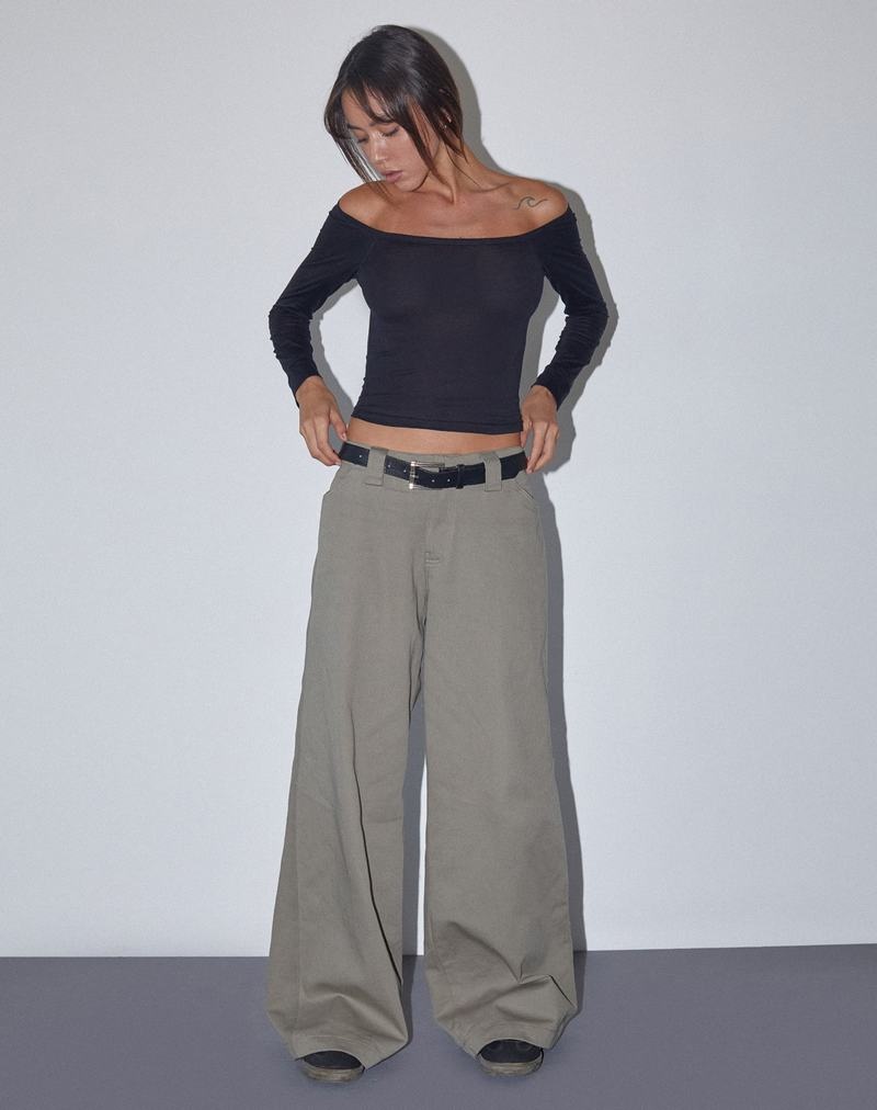 Motel Rocks Kaomy Weite Leg Hosen Damen Grün | GPD7110JX