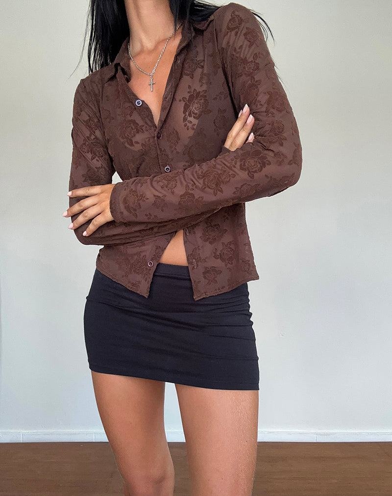 Motel Rocks Kenila Romantic Rose Hemd Damen Braun | WDV2699QK