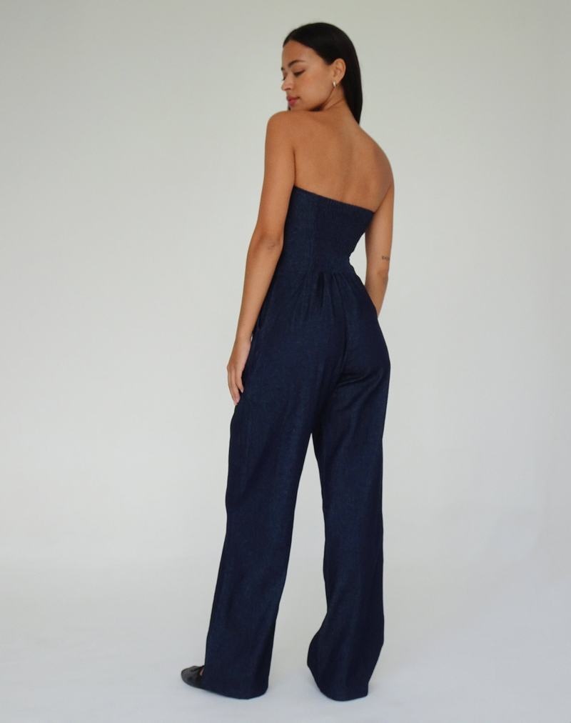 Motel Rocks Kyaria Jumpsuit Damen Dunkelblau | PMU7337DM
