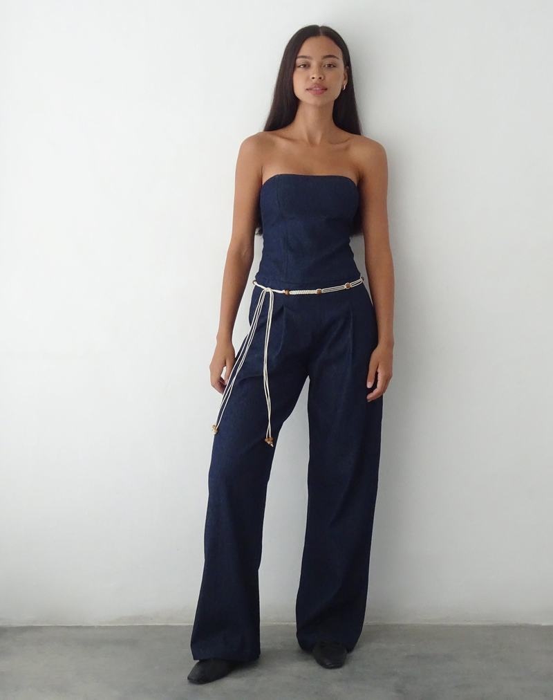 Motel Rocks Kyaria Jumpsuit Damen Dunkelblau | PMU7337DM