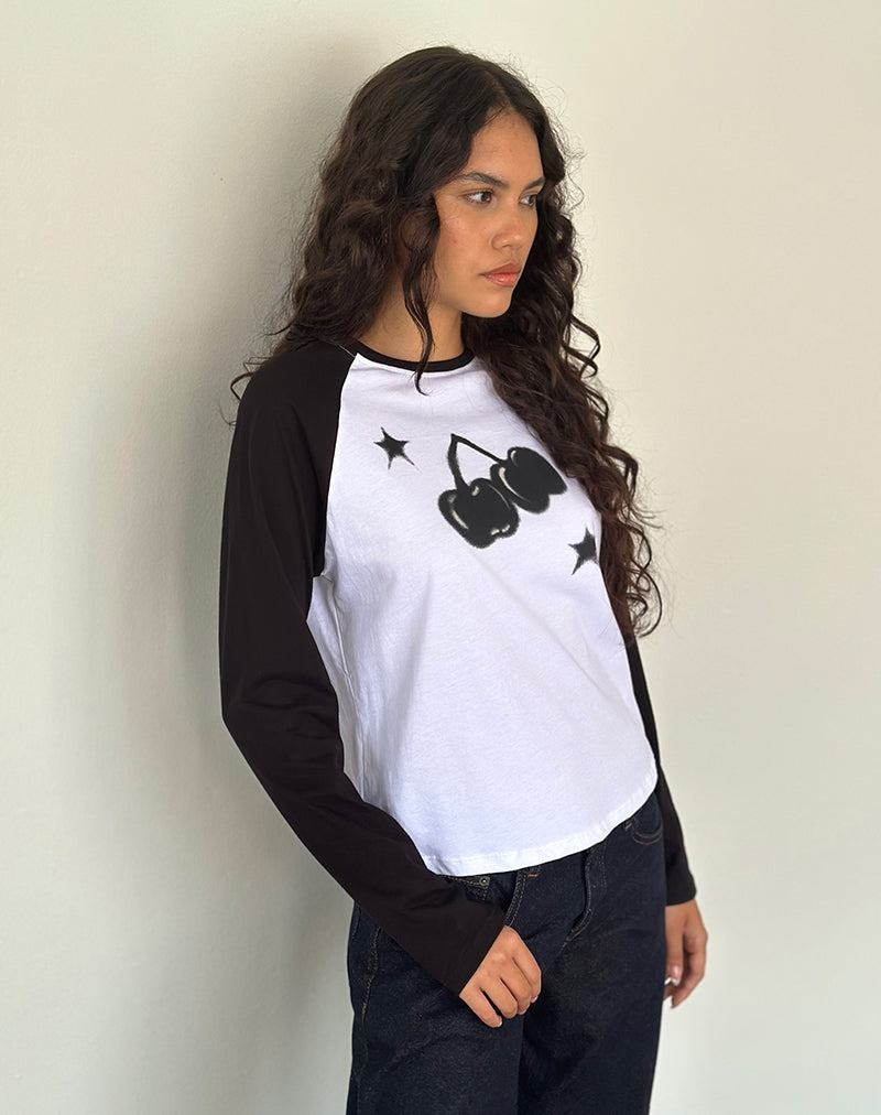 Motel Rocks Kyiato T-shirts Damen Weiß Schwarz Rosa | OLZ516DA