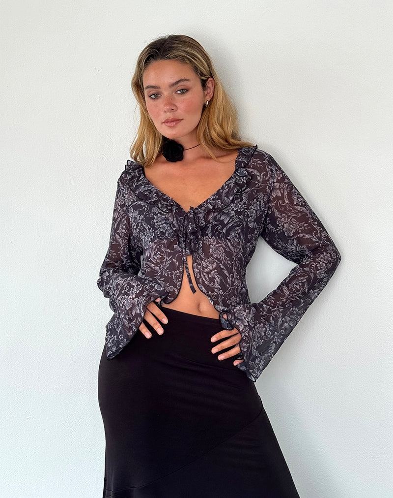 Motel Rocks Lakota Strickjacke Damen Schwarz | IUZ2136PZ