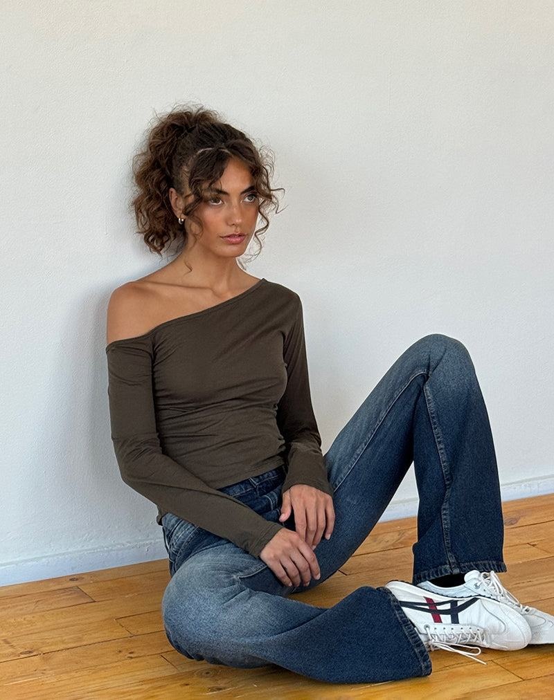 Motel Rocks Ledez Asymmetrical Slouchy T-shirts Damen Grün | PSC6523KR