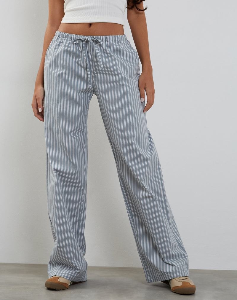 Motel Rocks Lirura Weite Leg Hosen Damen Grau Weiß | YDC9799JV