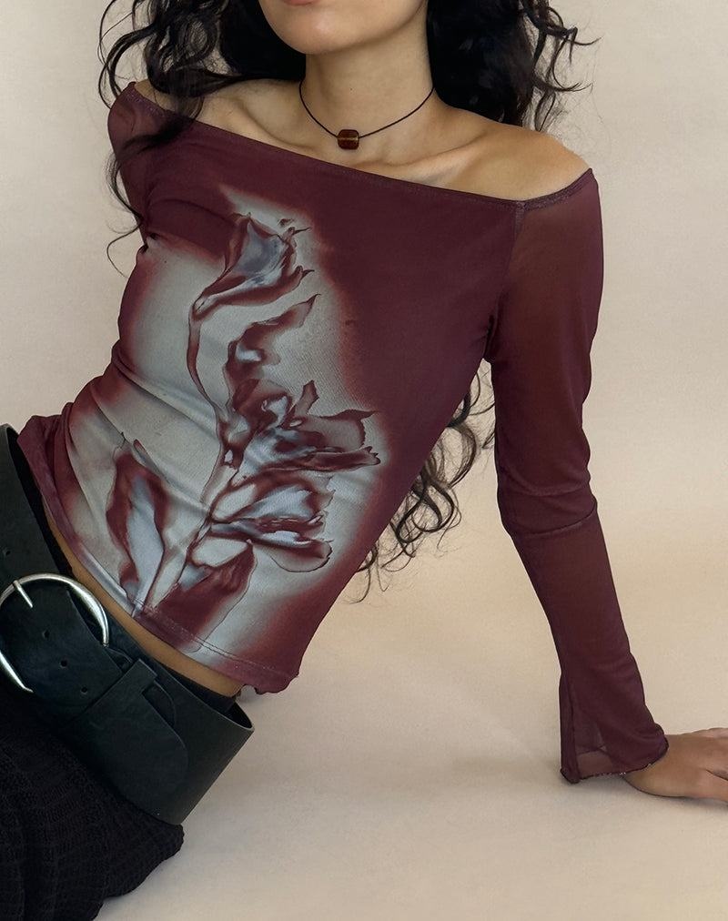 Motel Rocks Lutana Bardot T-shirts Damen Braun | VUP9931FS