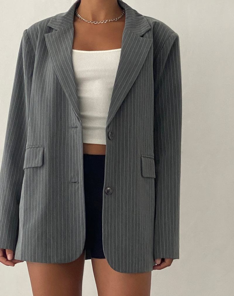 Motel Rocks Maiwa Blazer Damen Grau | RVD5977BH