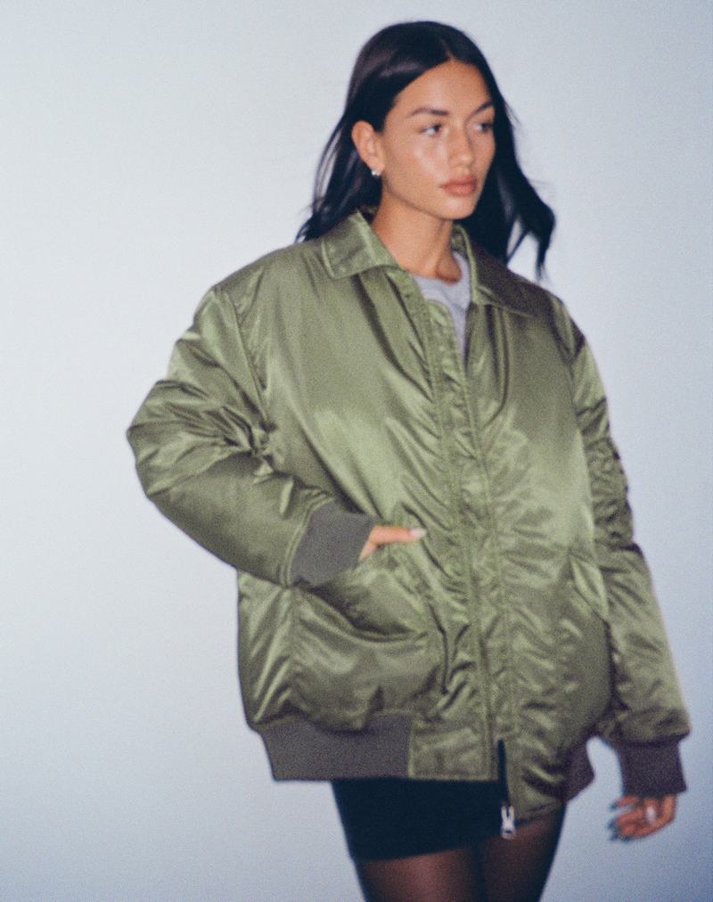 Motel Rocks Manik Jacken Damen Khaki Grün | ZIE9743OT