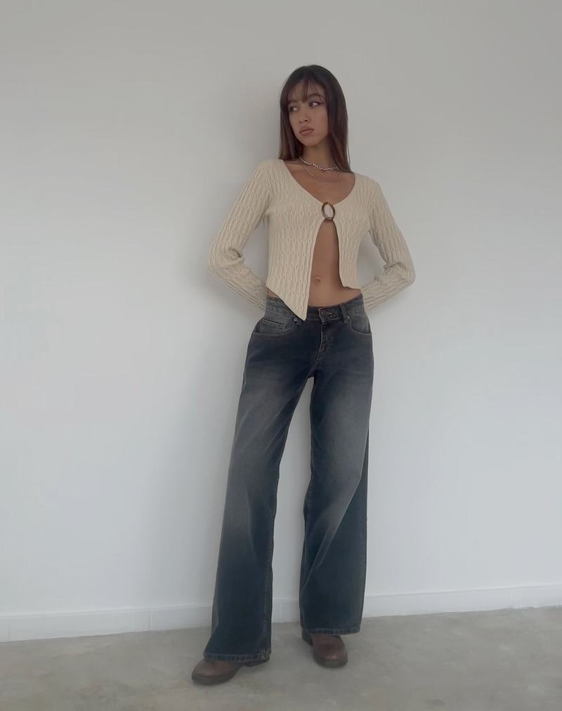 Motel Rocks Mohara Long Sleeve Butterfly Pullover Damen Beige | ZIM685LV