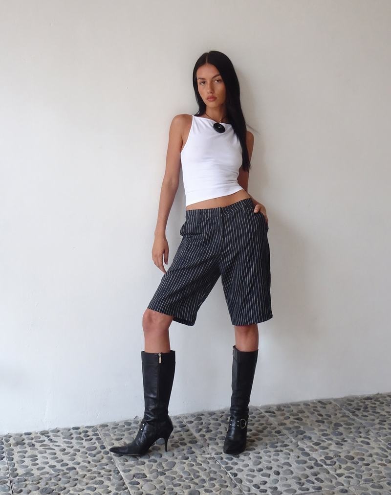 Motel Rocks Motel X Jacquie Tabaru Longline Kurze Hose Damen Schwarz | RPG947GA