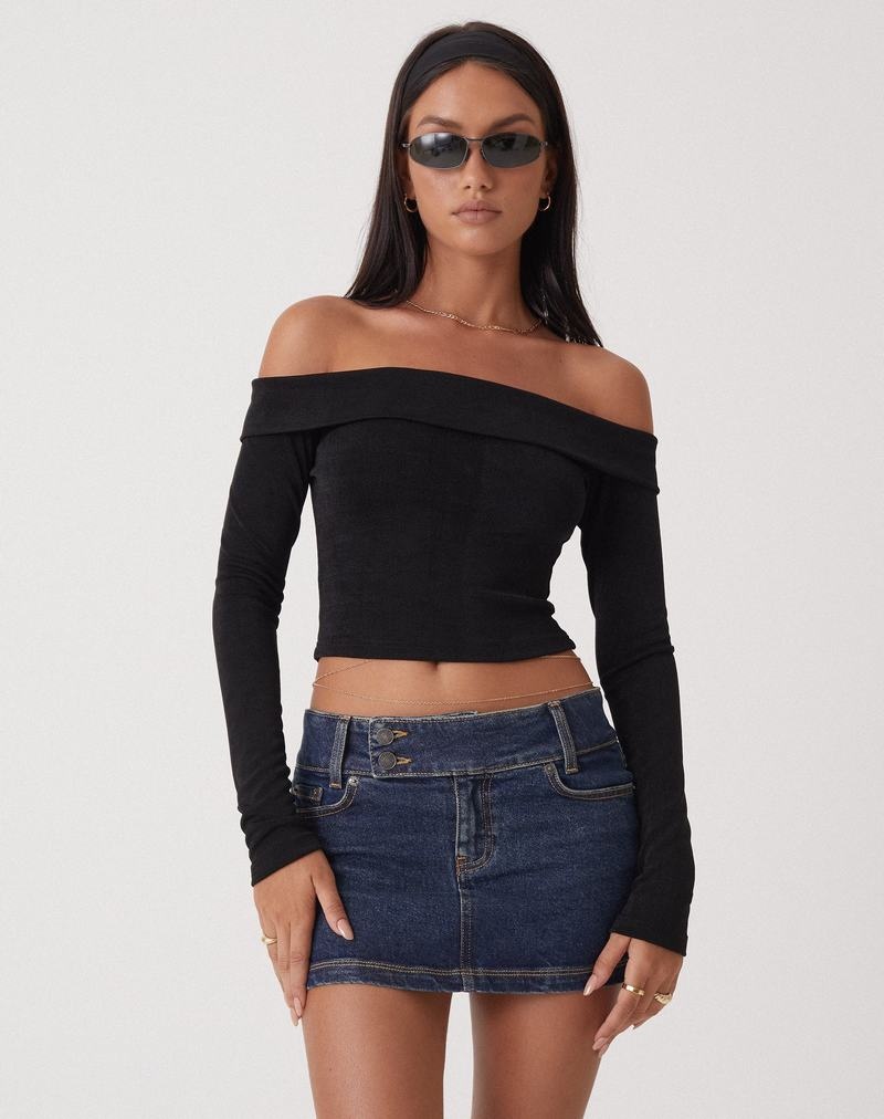Motel Rocks Motel X Olivia Neill Nasari Crop T-shirts Damen Schwarz | SDP4863OM