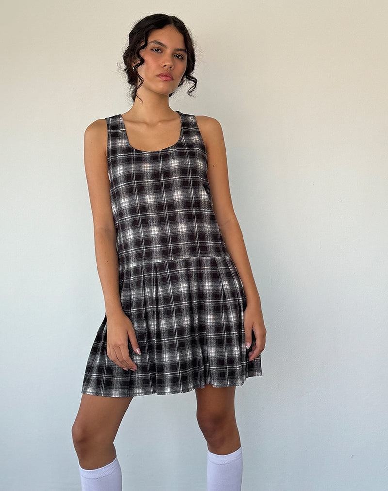 Motel Rocks Namaya Minikleid Damen Schwarz Weiß | XDT8484PC