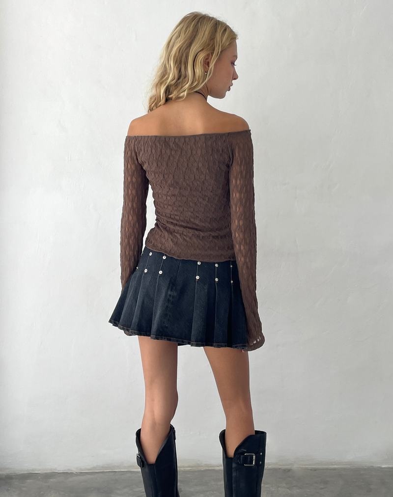 Motel Rocks Neira Long Sleeve Bardot T-shirts Damen Beige | SDB7824OK
