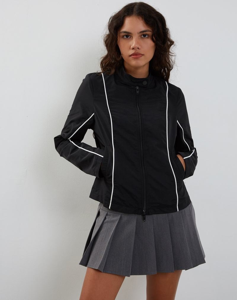 Motel Rocks Nila Zip Up Biker-jacke Damen Schwarz | YBA224MD