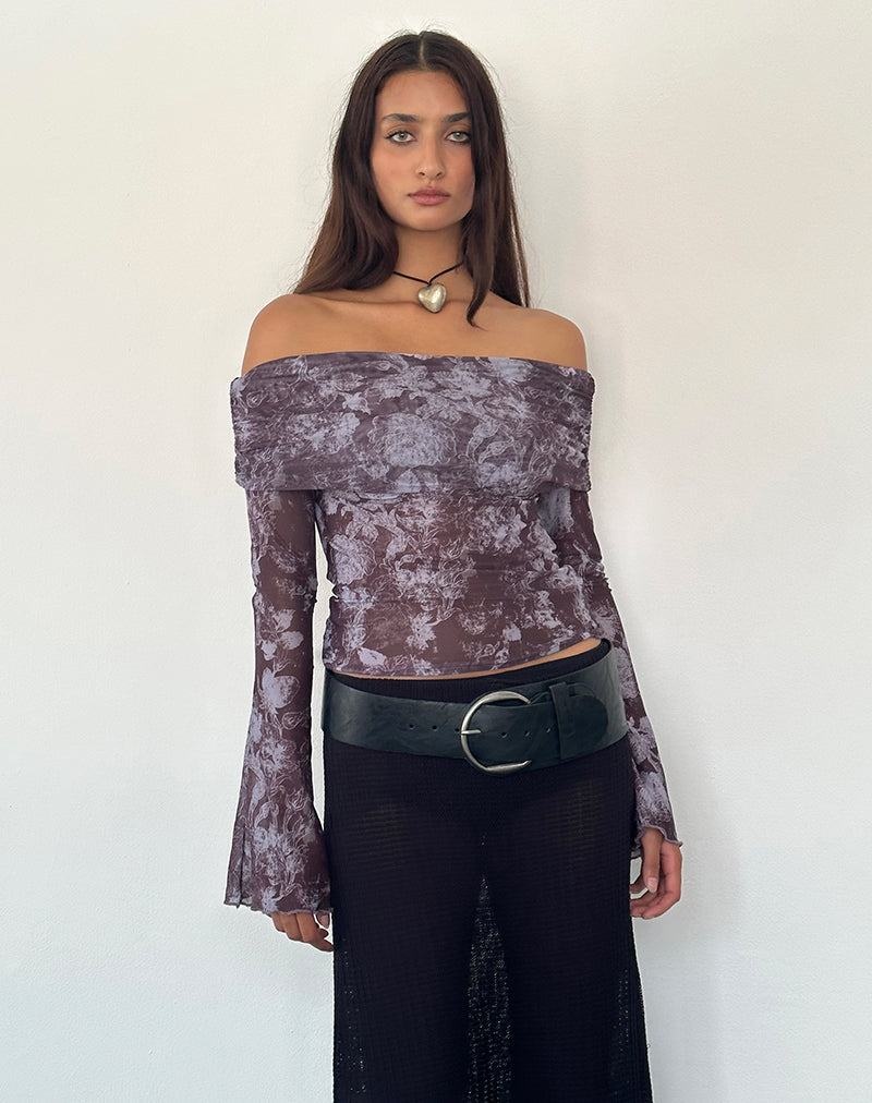 Motel Rocks Noelle Bardot T-shirts Damen Lila | HWS489JD