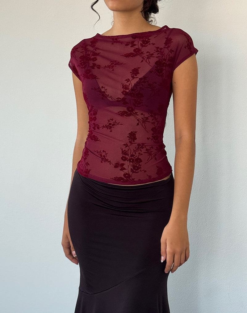 Motel Rocks Nova Top T-shirts Damen Rot | YPT3885TU