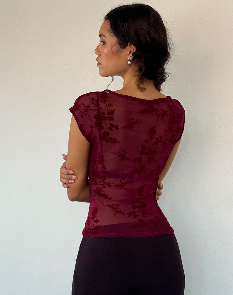 Motel Rocks Nova Top T-shirts Damen Rot | YPT3885TU