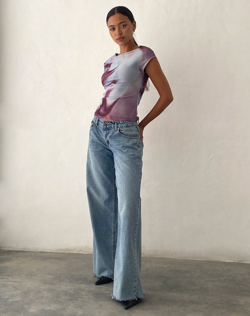 Motel Rocks Nova T-shirts Damen Grau Lila | KOB3729QS