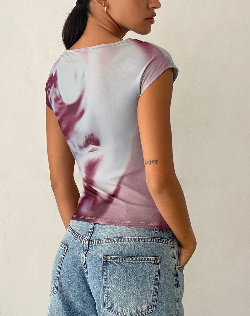 Motel Rocks Nova T-shirts Damen Grau Lila | KOB3729QS