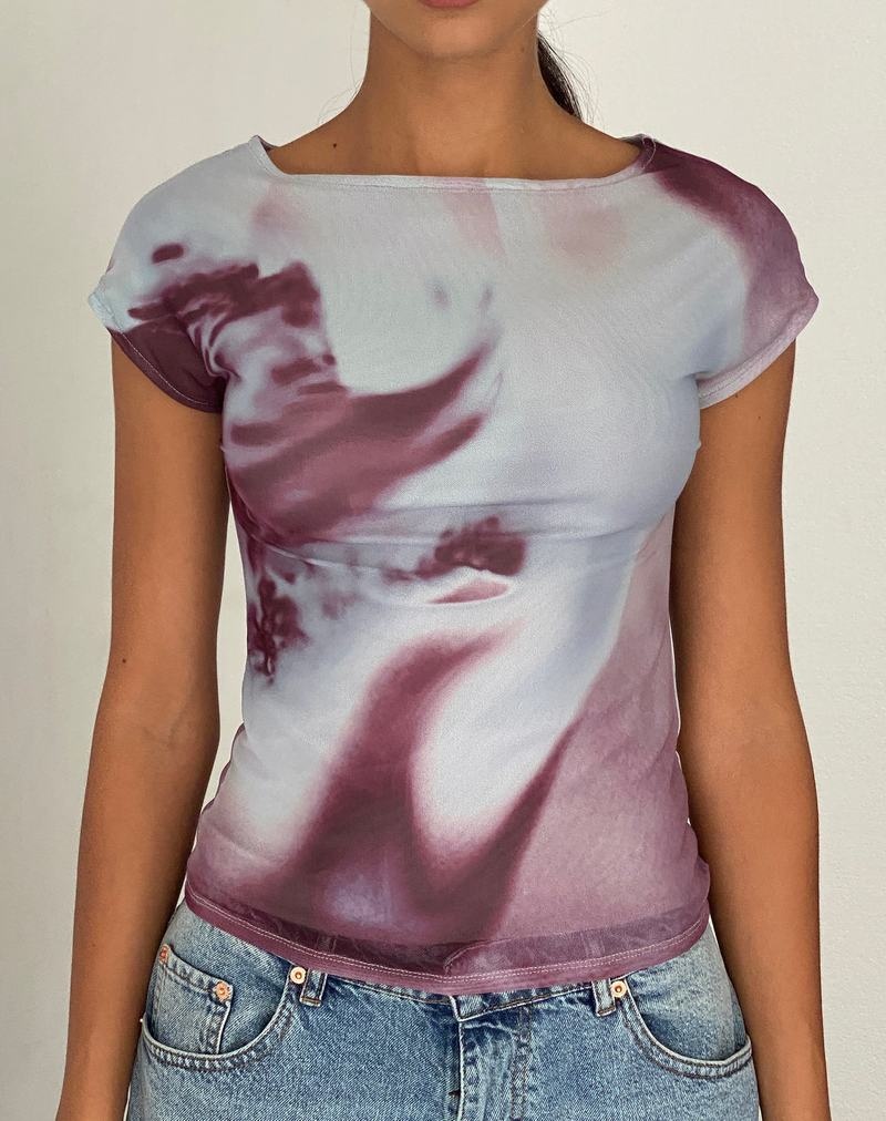 Motel Rocks Nova T-shirts Damen Grau Lila | KOB3729QS