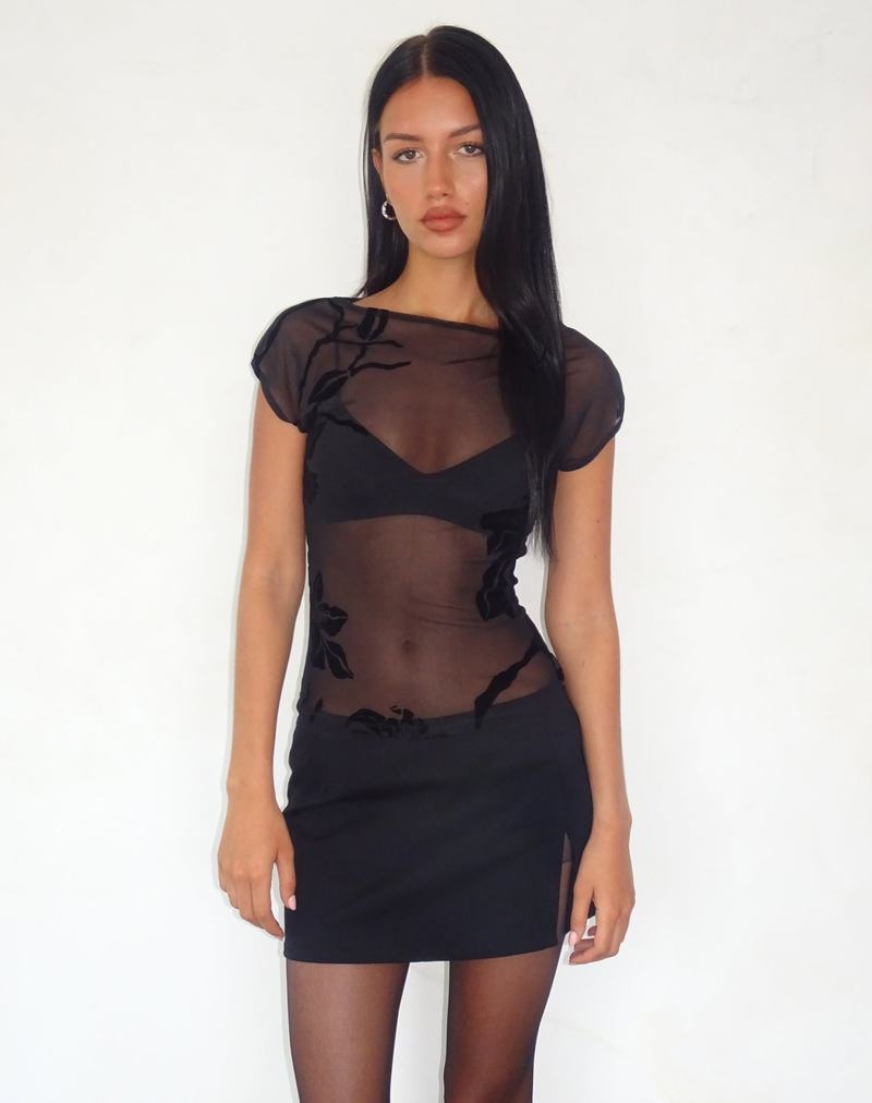 Motel Rocks Nova T-shirts Damen Schwarz | ILJ6480ET