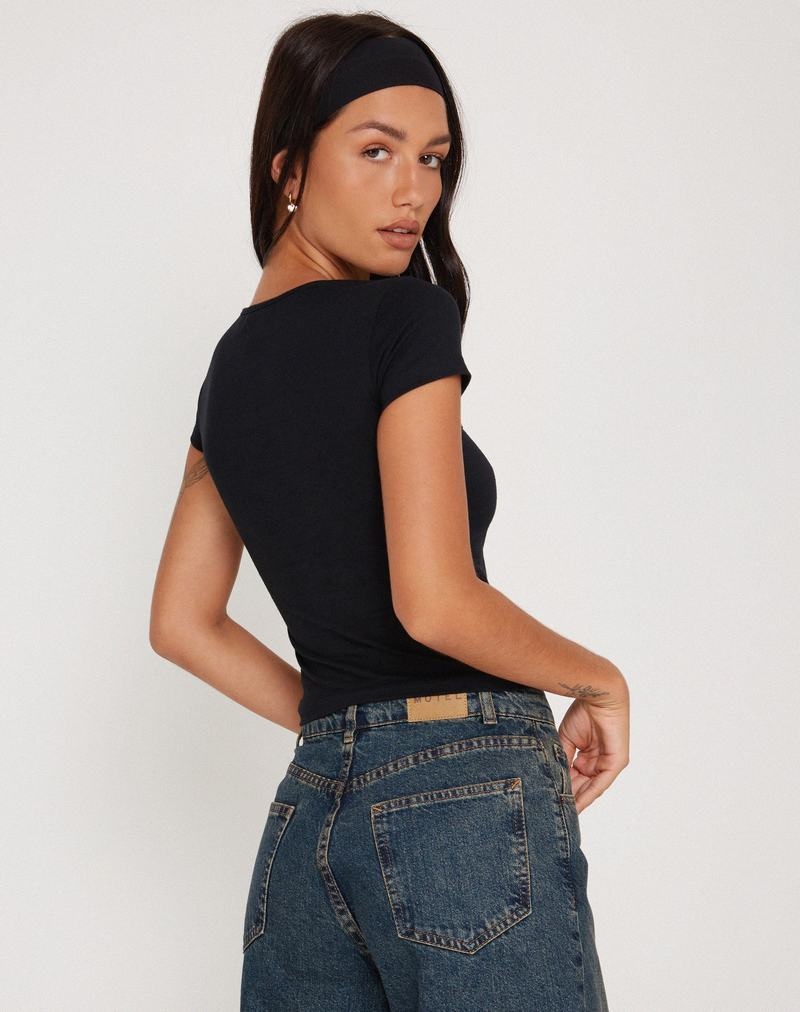 Motel Rocks Novalie Top Weste Damen Schwarz | SKR2419IG
