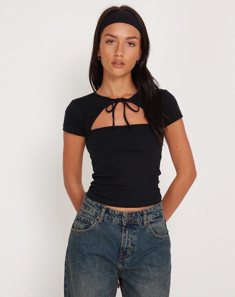Motel Rocks Novalie Top Weste Damen Schwarz | SKR2419IG