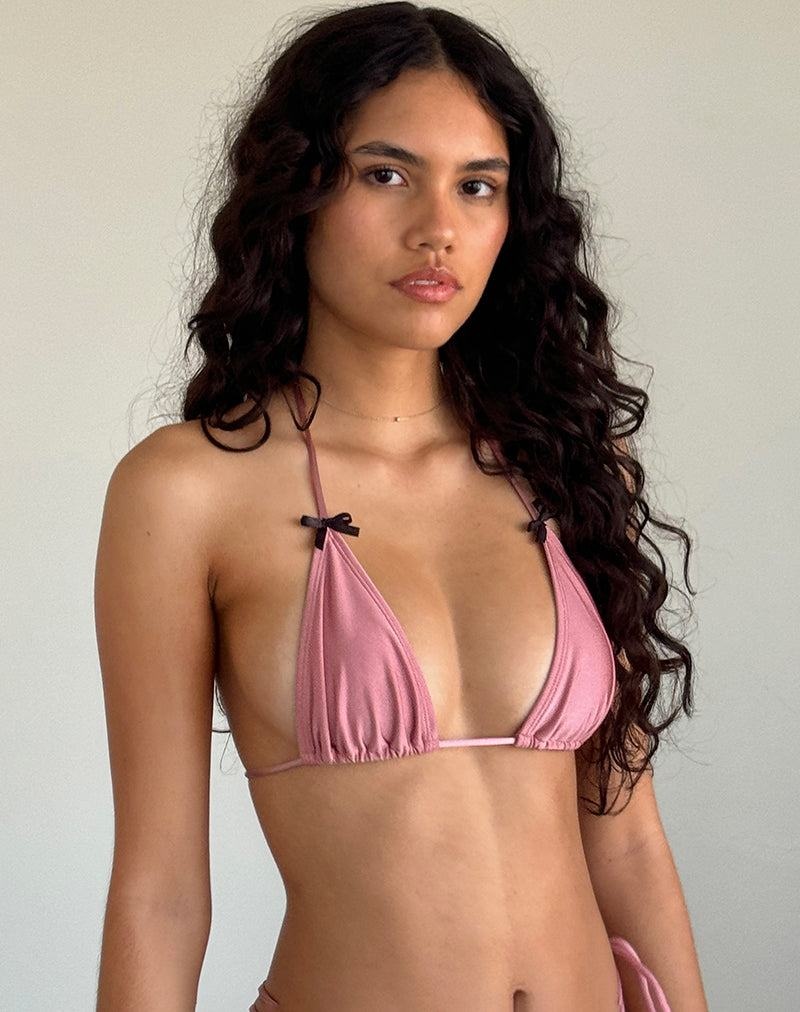 Motel Rocks Pami Bikinioberteile Damen Rosa Schwarz | XBV2334DR