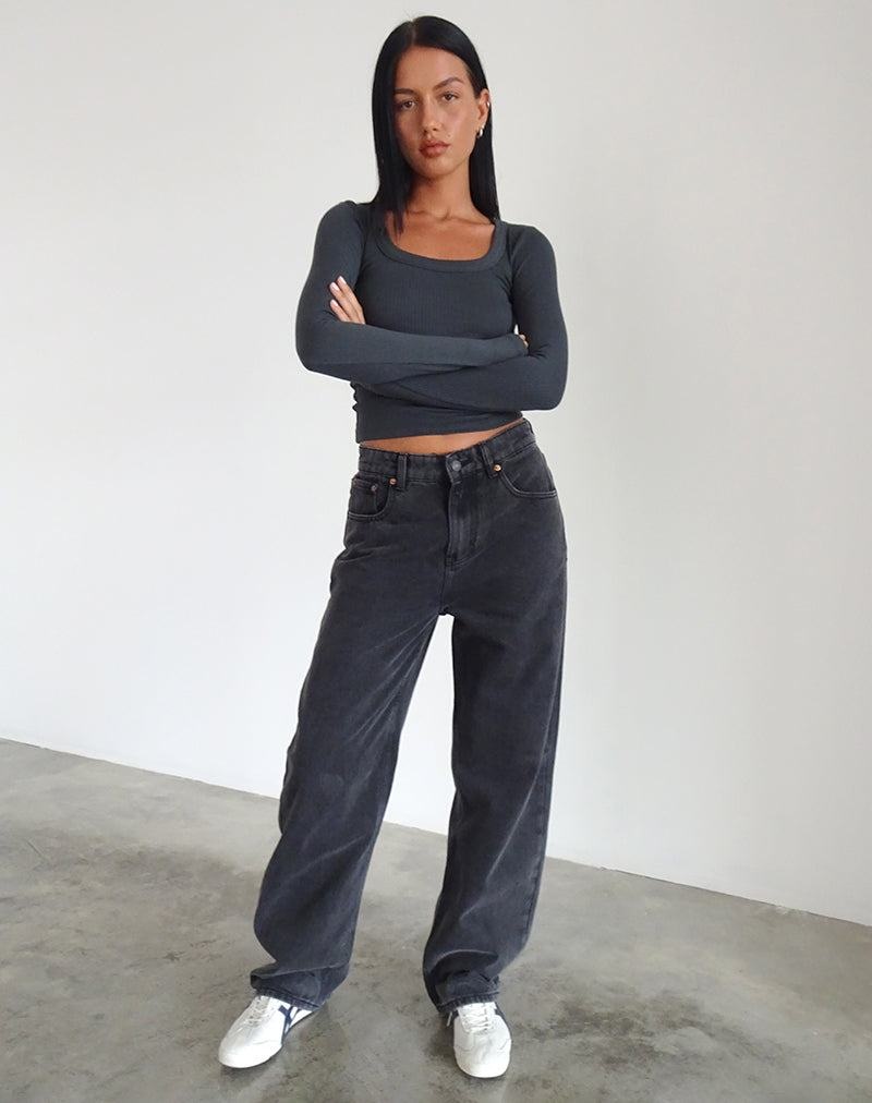 Motel Rocks Parallel Jeans Damen Schwarz | WLD136BF