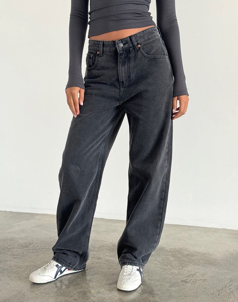 Motel Rocks Parallel Jeans Damen Schwarz | WLD136BF